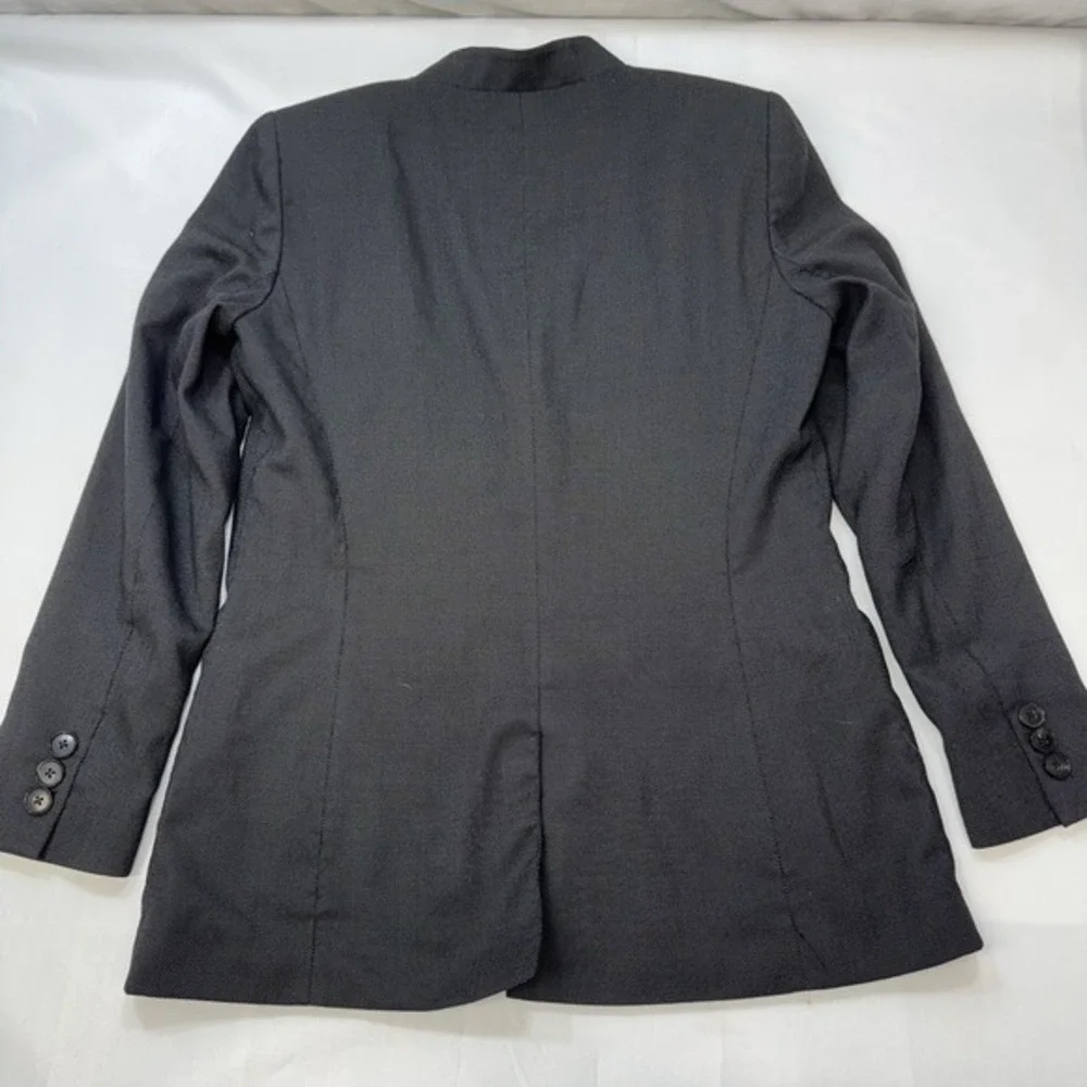 Lafayette 148 Womens Blazer Jacket Size 10 Virgin Wool Blend Micro Polka‎ Dots